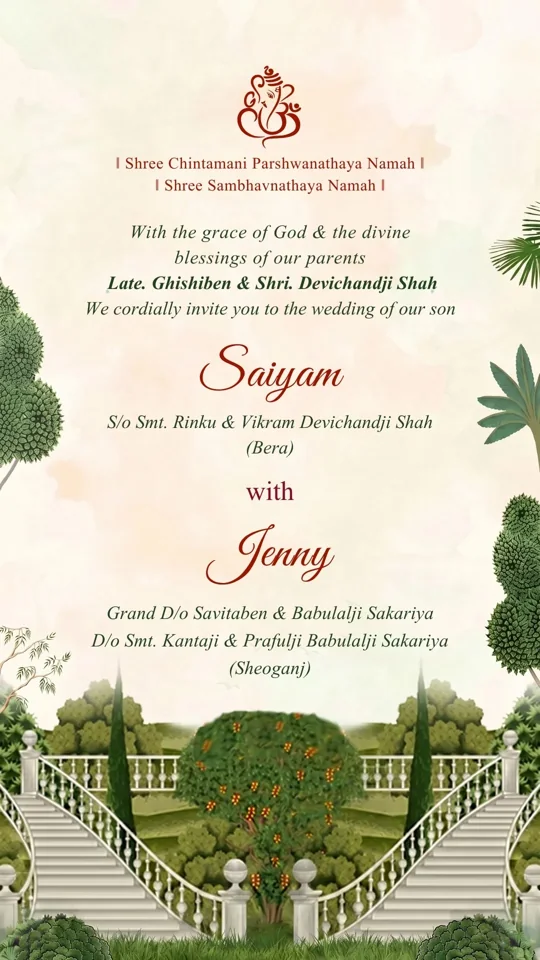 Saiyam & Jenny invitation design